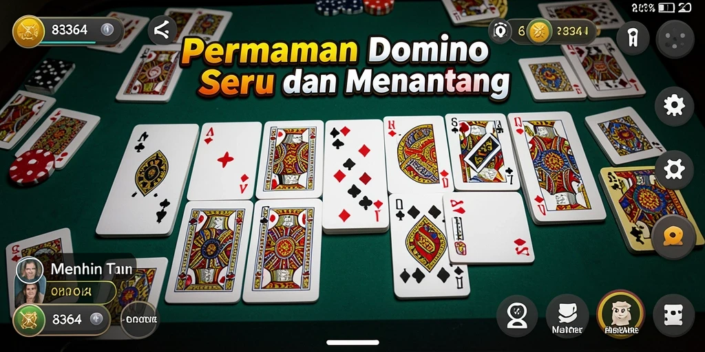 Tampilan gameplay seru saat bermain Domino di 8364.