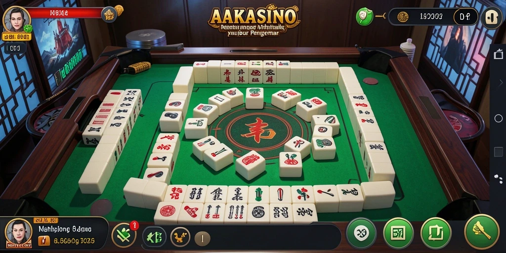 Tampilan gameplay menarik AAKASINO menampilkan tantangan Mahjong.