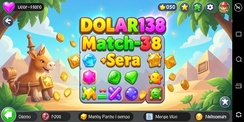 Screenshot DOLAR138 menunjukkan gameplay Match-3 yang seru.