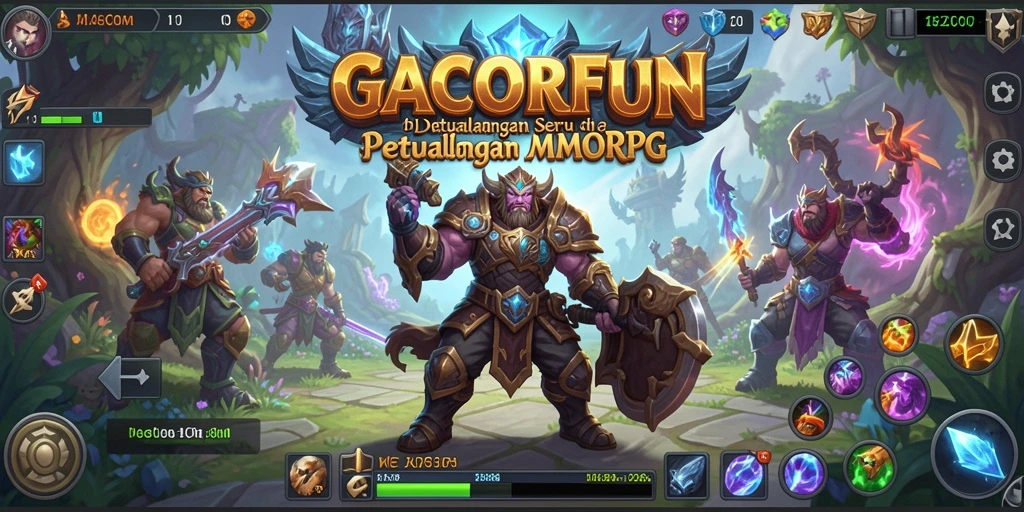 Screenshot GACORFUN menampilkan momen epic dalam pertempuran MMORPG.