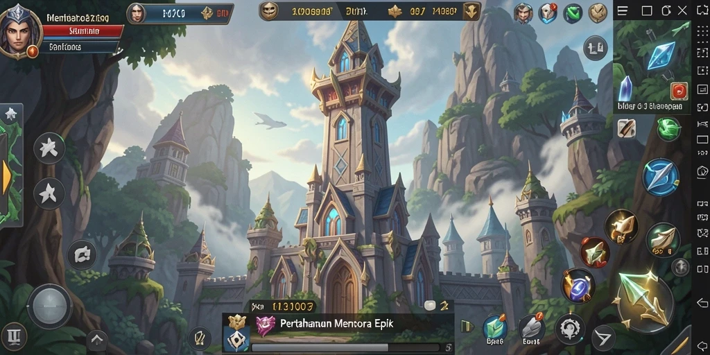Screenshot HO3 menampilkan intensitas pertempuran Tower Defense yang mengasyikkan.