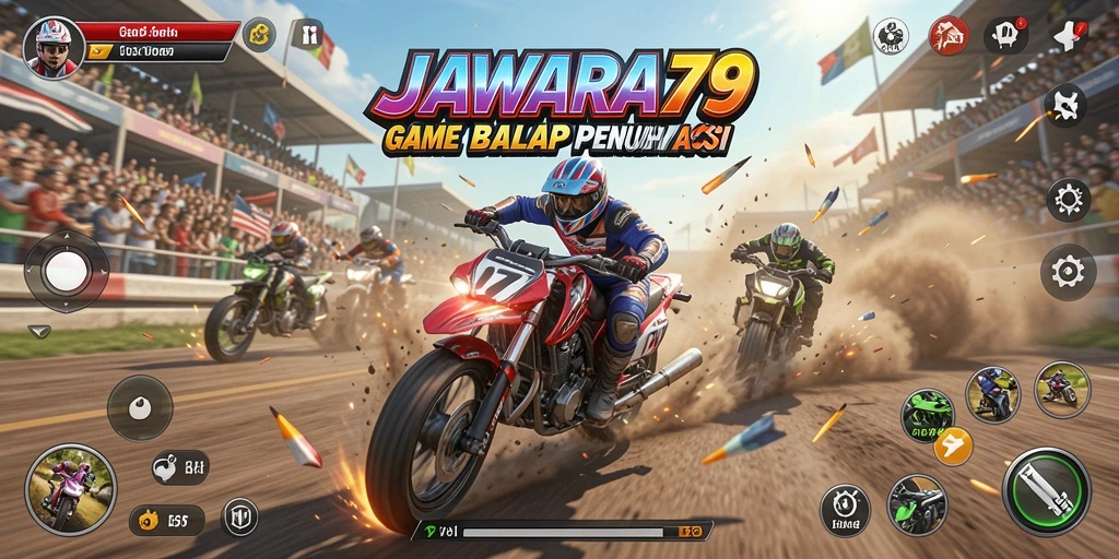 Tampilan gameplay balap seru di JAWARA79.