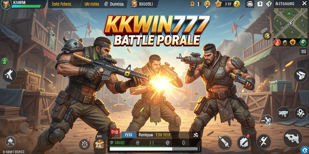 Screenshot gameplay KKWIN777 menampilkan aksi seru dalam pertarungan Battle Royale.