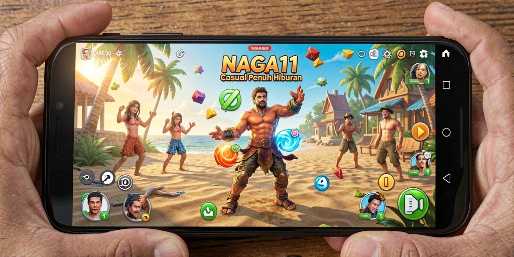 Tampilan screenshot NAGA11 menampilkan gameplay yang seru dan penuh warna.