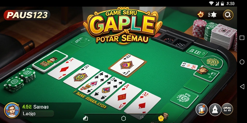 Screenshot gameplay PAUS123 menampilkan aksi seru Gaple.