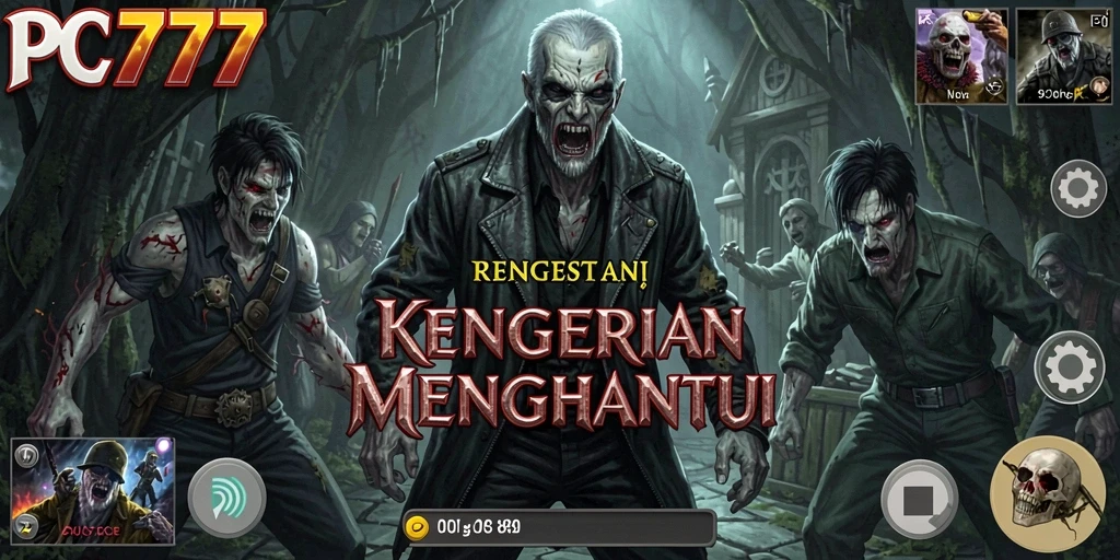 Screenshot gameplay PC777 menampilkan suasana menegangkan yang penuh kengerian.