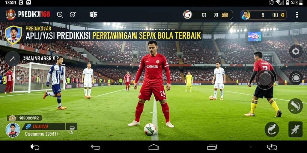 Tampilan antarmuka PREDIKSI168 dengan prediksi pertandingan sepak bola.