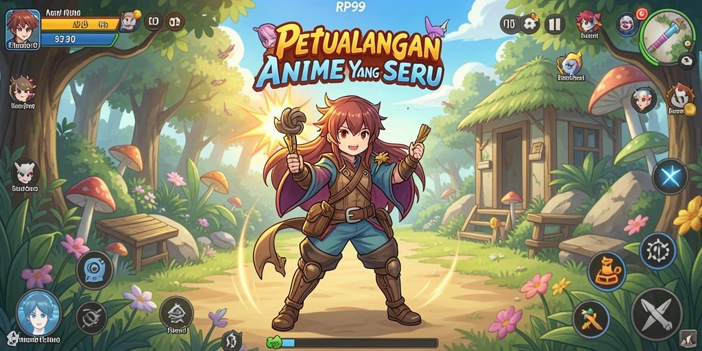 Screenshot menampilkan aksi seru dalam gameplay Anime RP99.