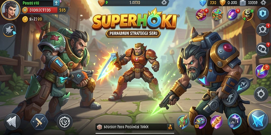 Screenshot gameplay SUPERHOKI yang menunjukkan taktik seru.