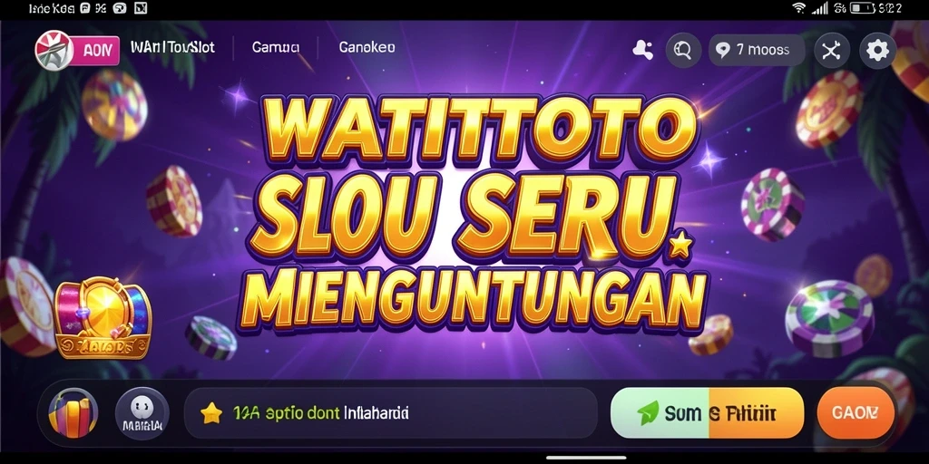 Screenshot gameplay WATITOTO menampilkan gulungan berputar dengan simbol menarik.
